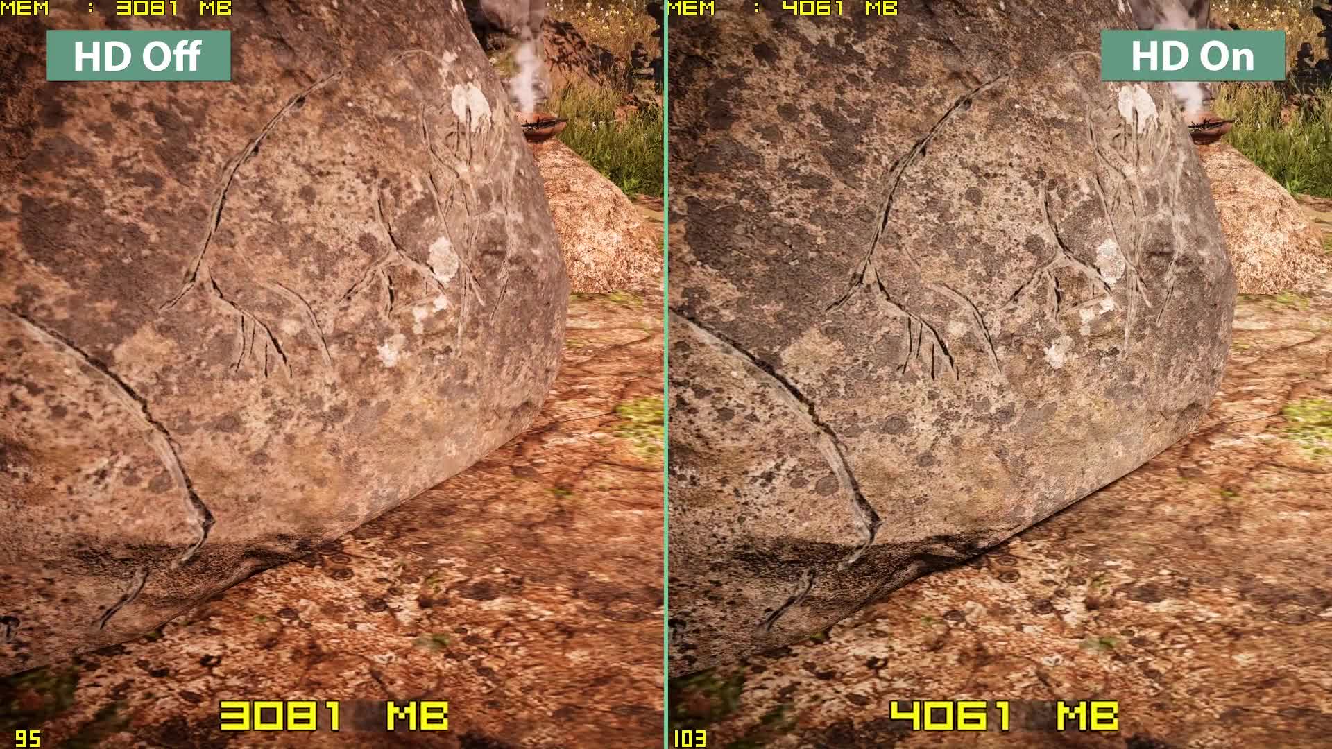 Far Cry Primal  4K vs tandardn textry 