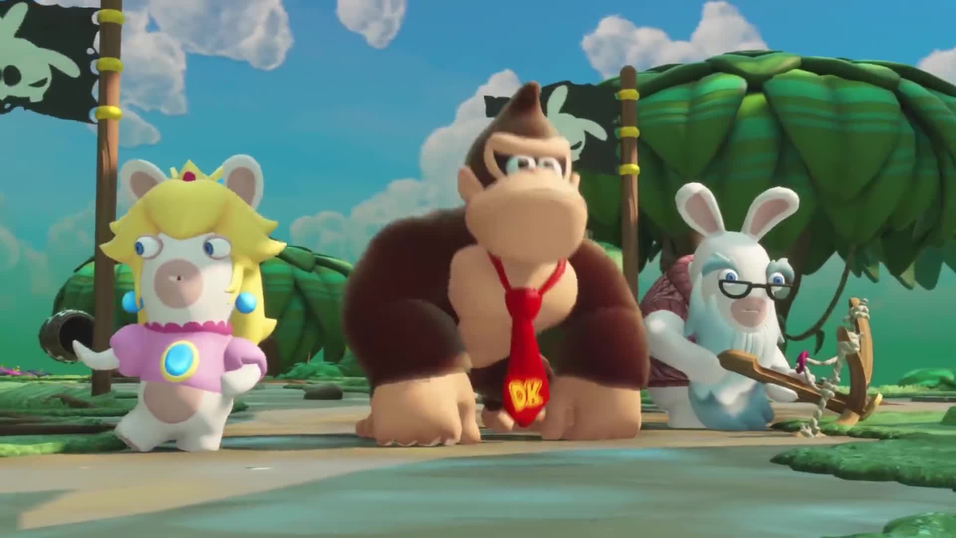 Mario + Rabbids Kingdom Battle Donkey Kong Adventure ponka launch trailer