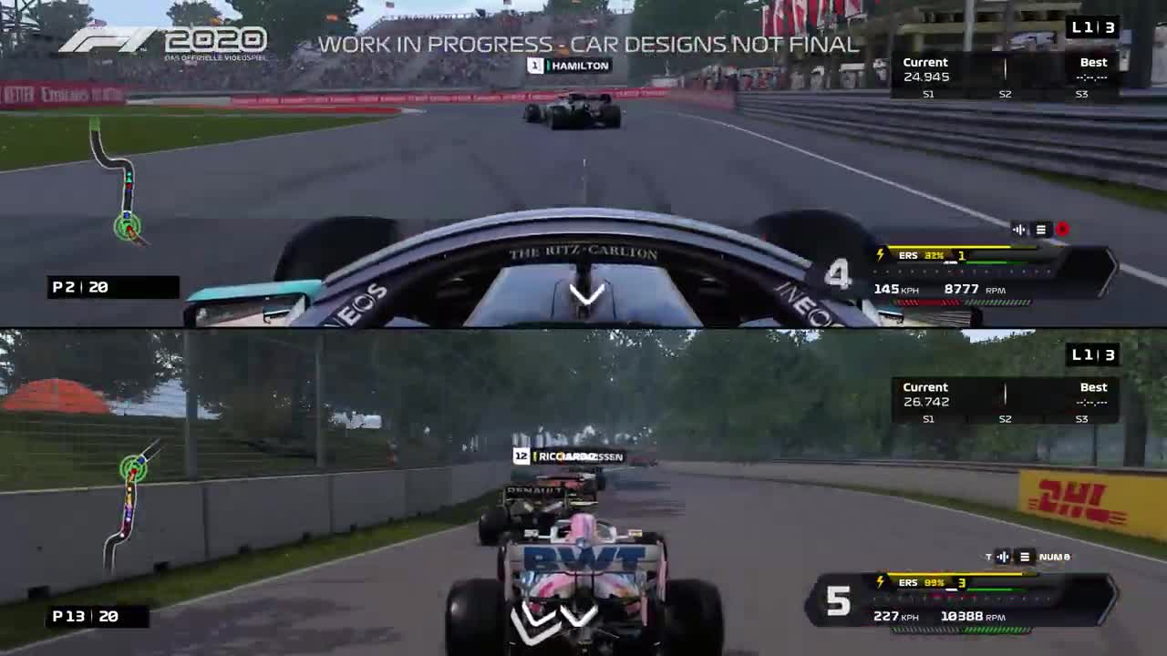 F1 2020 predvdza jazdu na delenej obrazovke