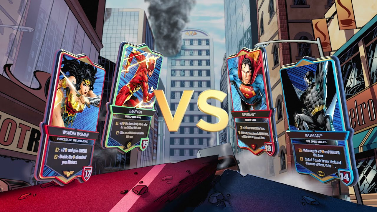 DC Dual Force rozd karty s hrdinami obbench komiksov