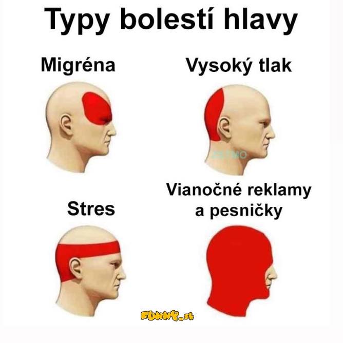 Bolesti hlavy sú rôzne