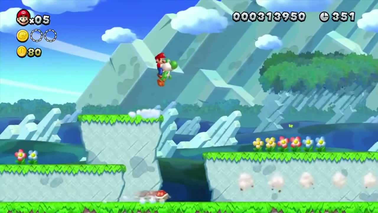 Super Mario Bros U - singleplayer gameplay