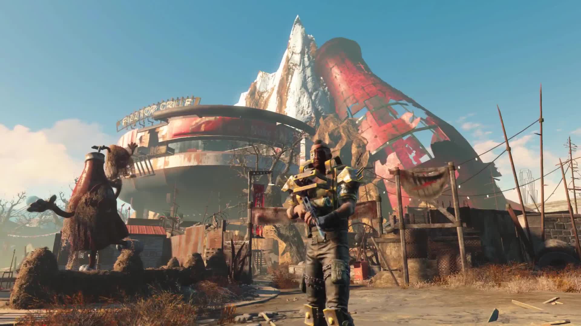 Фоллаут 4 дополнения. Fallout 4: Nuka-World. Фоллаут 4 Nuka World. Фоллаут 4 парк аттракционов. Nuka World рейдеры.