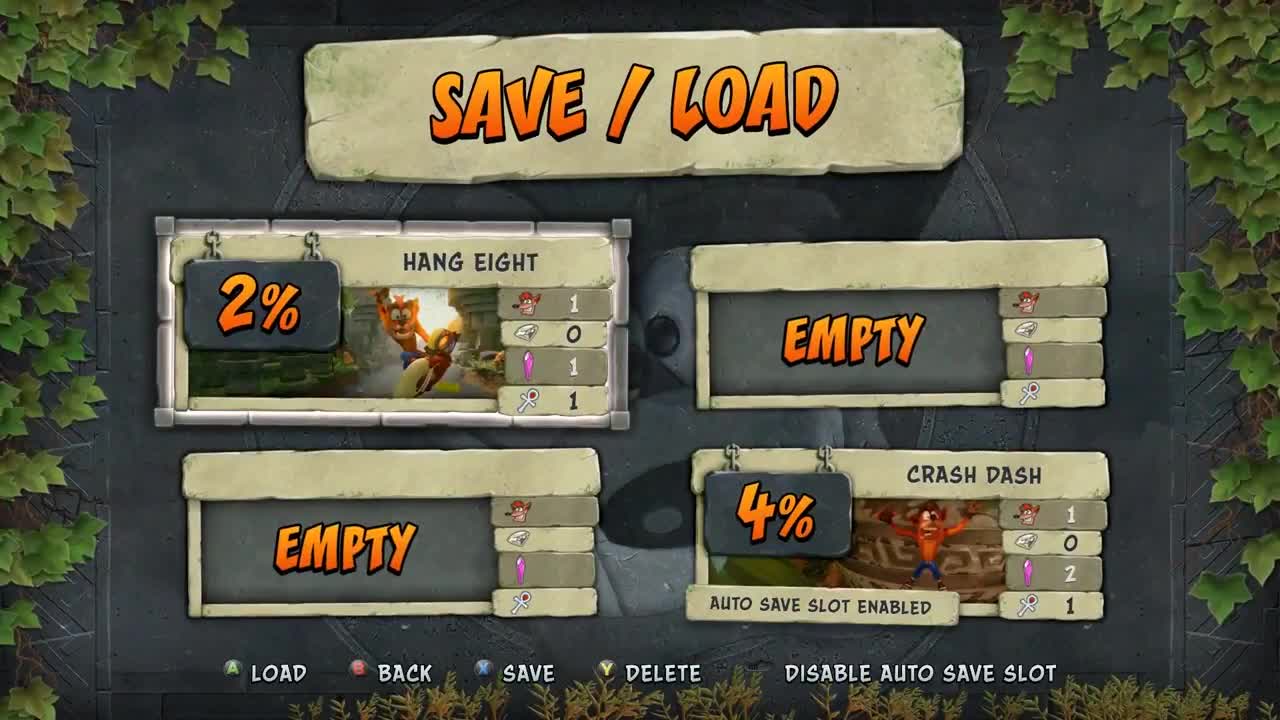 Crash Bandicoot N.Sane Trilogy - Xbox menu
