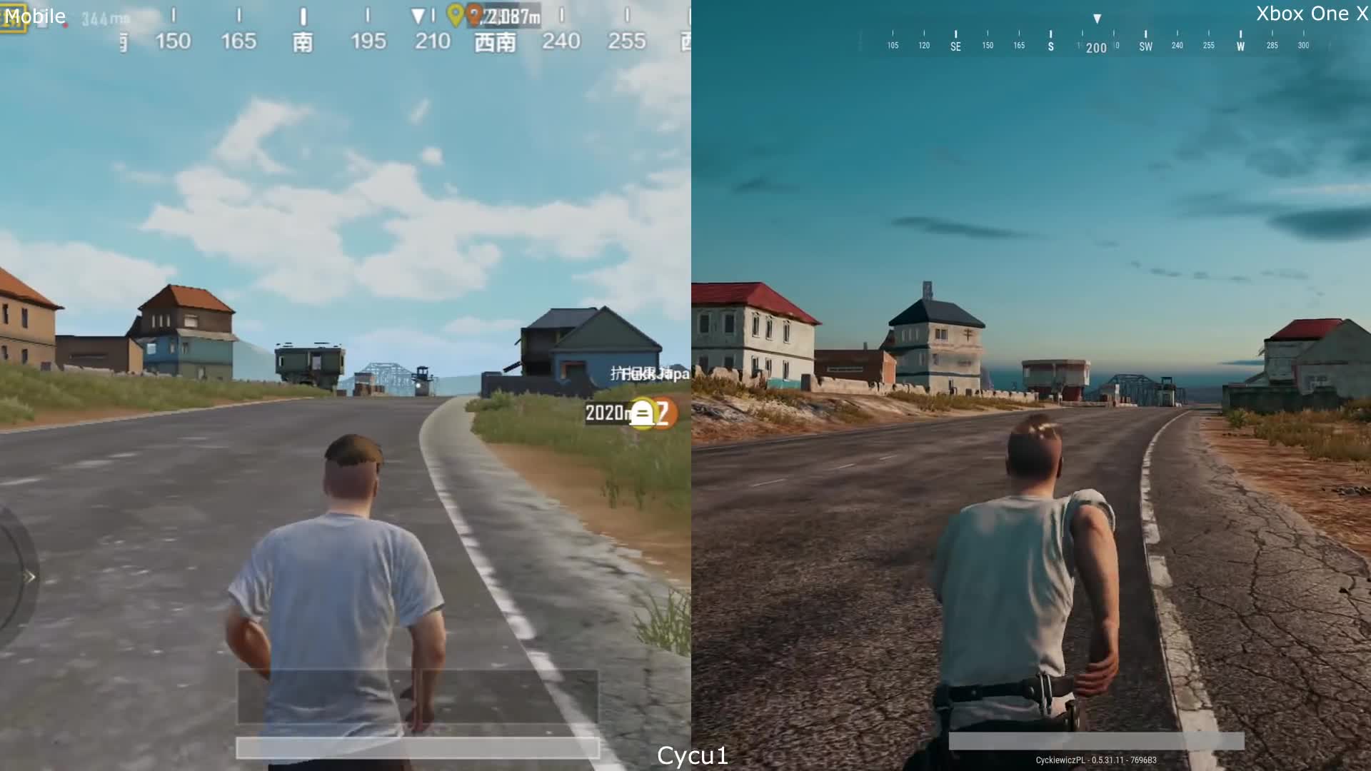 PUBG mobile vs Xbox One X verzia