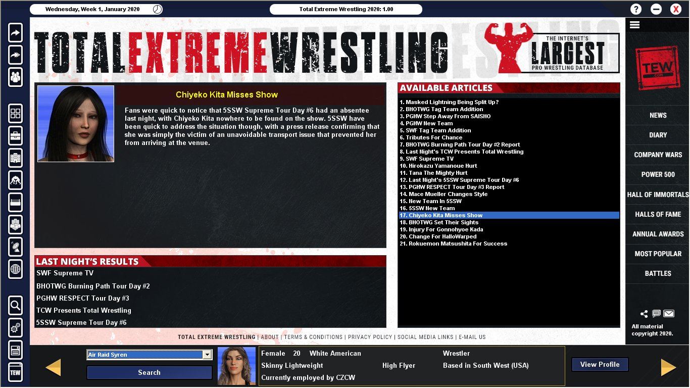 Total Extreme Wrestling 2020 u poslal do ringu zpasnkov