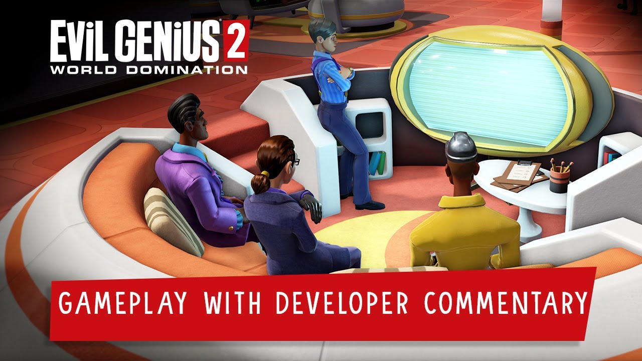 Evil Genius 2 prina desamintov komentovan video z hry
