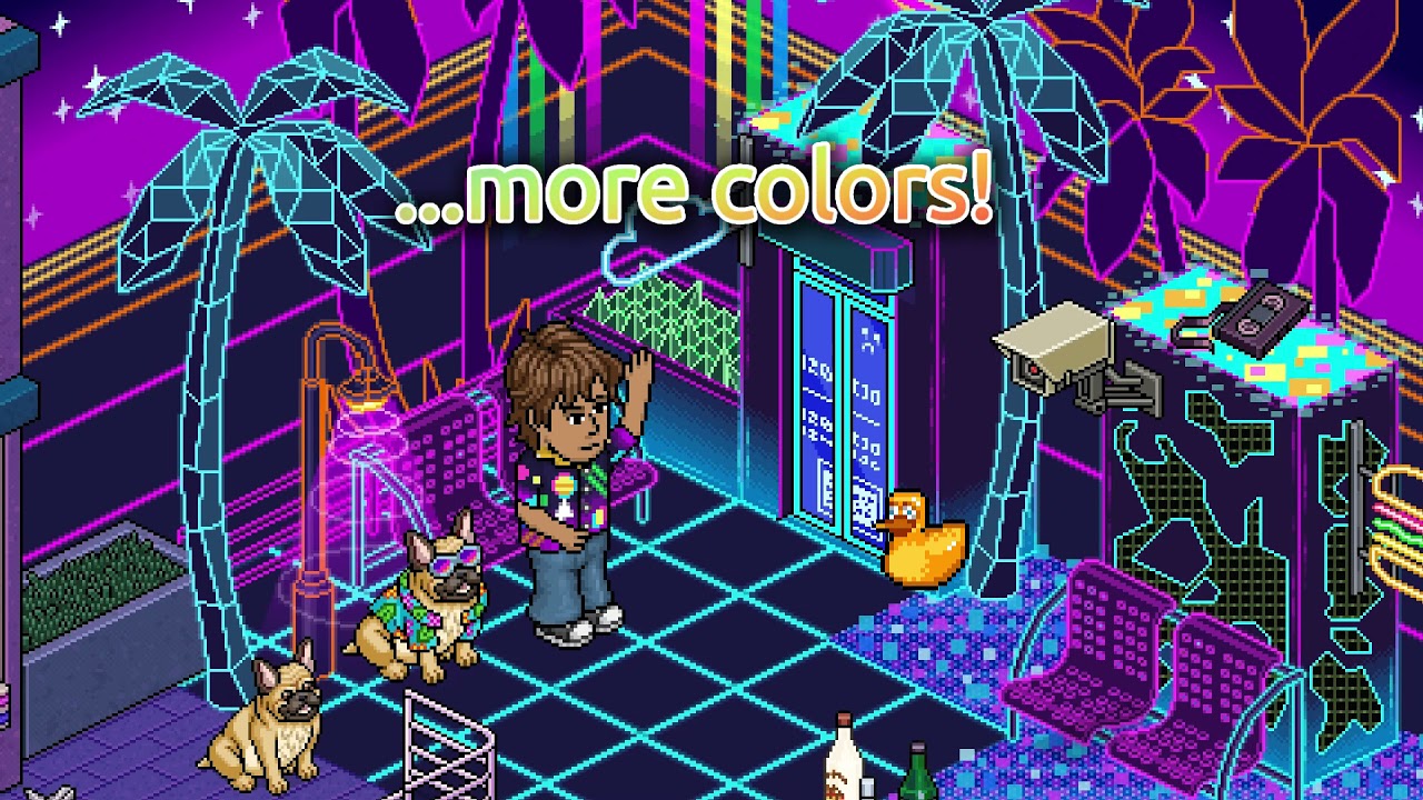 V Habbo sa rozbehol Vaporwaves Vibes event