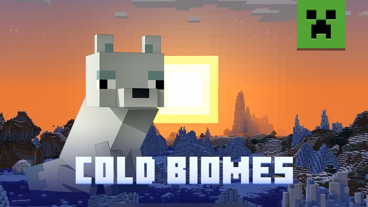 Minecraft ukazuje Cold biomes v tle dokumentu