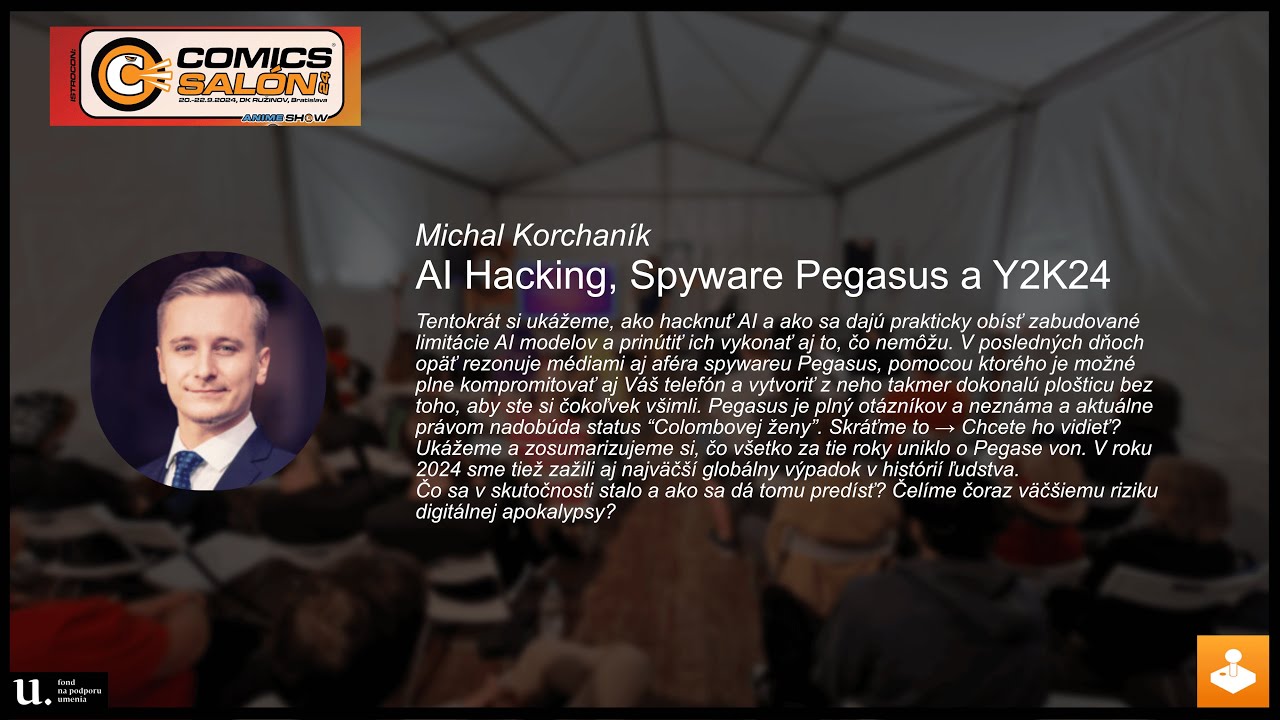 AI Hacking, Spyware Pegasus a Y2K24 - prednka z Comics Salon 2024