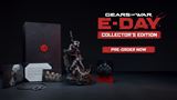 Bližší pohľad na zberateľskú edíciu Gears of War: E-Day so sochou Marcusa a Doma