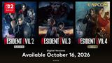 Remaky Resident Evil 2, 3 a 4 zamieria na Nintendo Switch 2 už v októbri